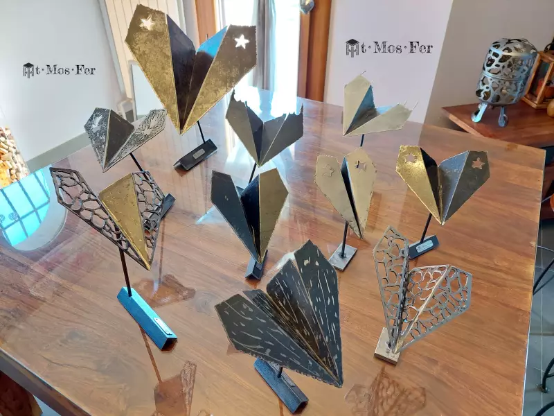 décoration originale origami avion unique metal acier fait main artisanal