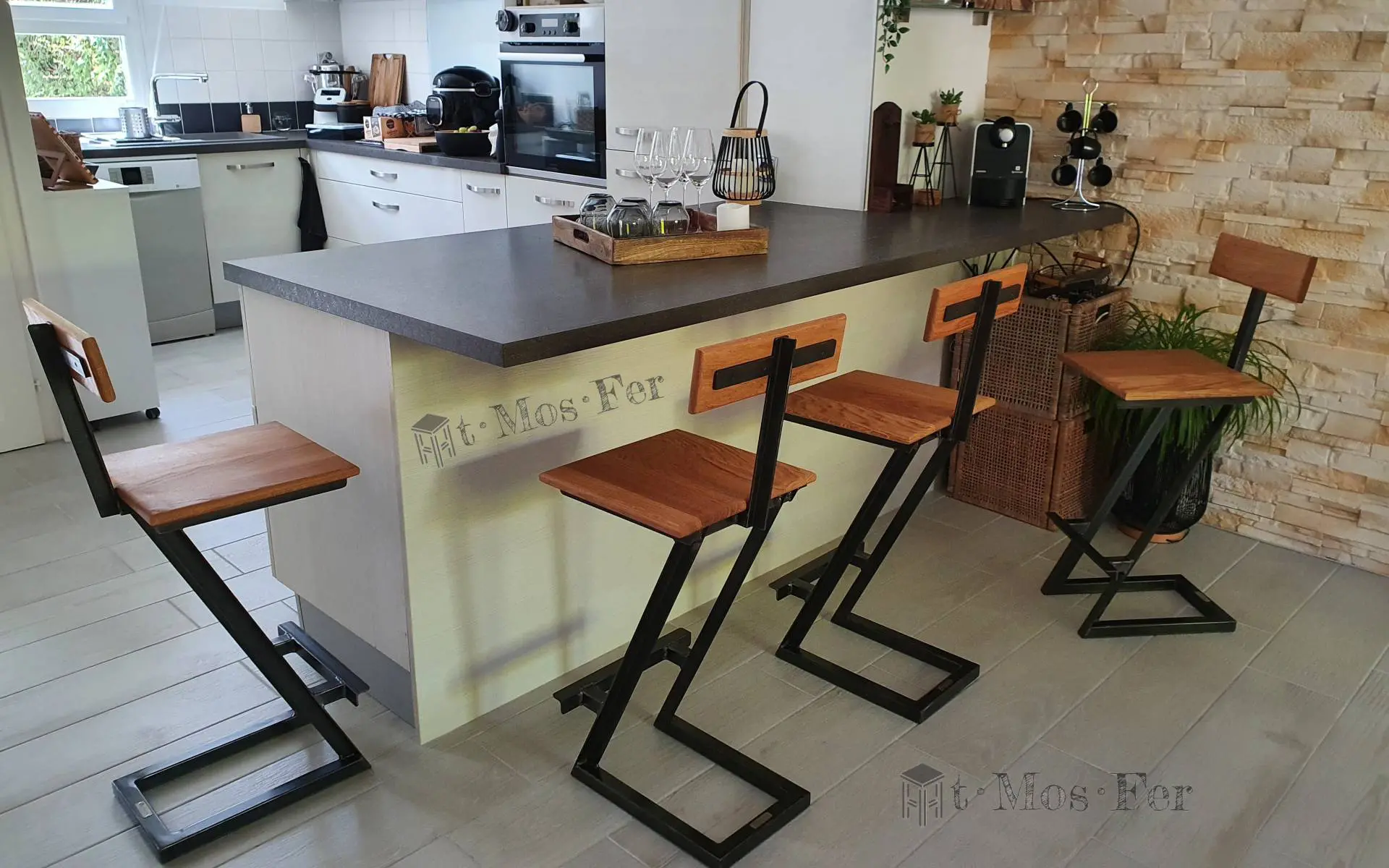 Chaise de Bar design industriel  Réf 4498 prix:150€